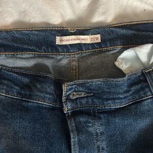 Levi's® Ribcage Straight Ankle Jeans High Rise Dark Wash Denim Button Fly 22 NEW